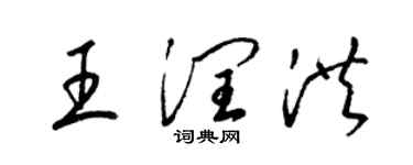 梁锦英王润洪草书个性签名怎么写