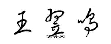 梁锦英王翌鸣草书个性签名怎么写