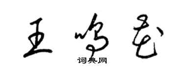 梁锦英王鸣花草书个性签名怎么写