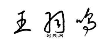 梁锦英王羽鸣草书个性签名怎么写