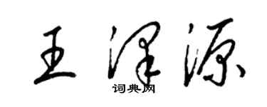 梁锦英王泽源草书个性签名怎么写
