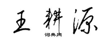 梁锦英王耕源草书个性签名怎么写