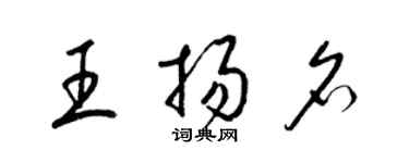 梁锦英王扬名草书个性签名怎么写