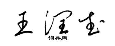 梁锦英王润武草书个性签名怎么写