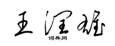 梁锦英王润雄草书个性签名怎么写
