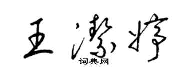 梁锦英王洁婷草书个性签名怎么写