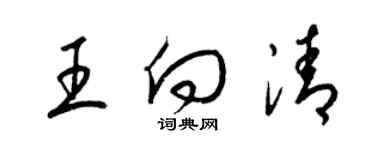 梁锦英王向清草书个性签名怎么写