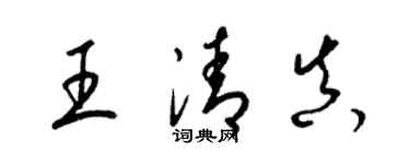 梁锦英王清真草书个性签名怎么写
