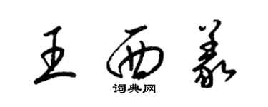 梁锦英王西义草书个性签名怎么写