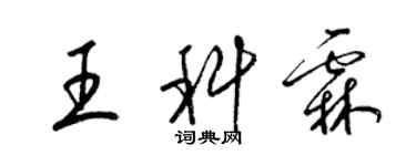梁锦英王科霖草书个性签名怎么写