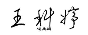 梁锦英王科婷草书个性签名怎么写