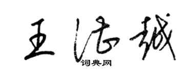 梁锦英王湛越草书个性签名怎么写