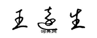梁锦英王远生草书个性签名怎么写