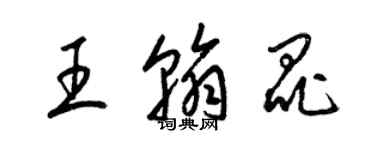 梁锦英王翰昆草书个性签名怎么写