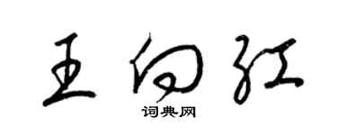 梁锦英王向红草书个性签名怎么写