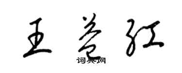 梁锦英王益红草书个性签名怎么写