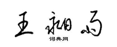 梁锦英王昶雨草书个性签名怎么写