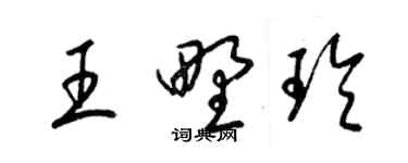 梁锦英王野玲草书个性签名怎么写