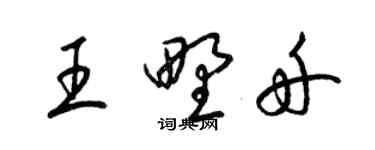 梁锦英王野舟草书个性签名怎么写