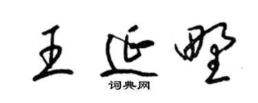梁锦英王延野草书个性签名怎么写