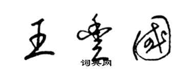 梁锦英王丰国草书个性签名怎么写