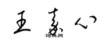 梁锦英王嘉心草书个性签名怎么写