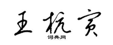 梁锦英王杭寅草书个性签名怎么写