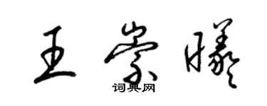 梁锦英王崇曦草书个性签名怎么写