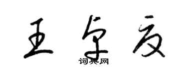 梁锦英王卓夏草书个性签名怎么写