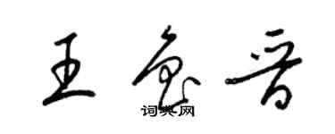 梁锦英王鲁晋草书个性签名怎么写