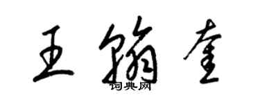 梁锦英王翰奎草书个性签名怎么写