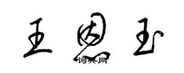 梁锦英王恩玉草书个性签名怎么写