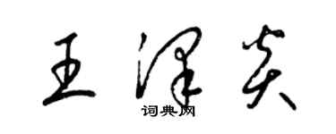 梁锦英王泽炎草书个性签名怎么写