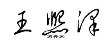 梁锦英王熙泽草书个性签名怎么写