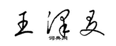 梁锦英王泽友草书个性签名怎么写