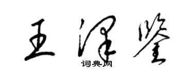 梁锦英王泽鉴草书个性签名怎么写