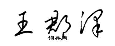 梁锦英王郡泽草书个性签名怎么写