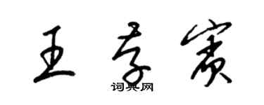 梁锦英王存宾草书个性签名怎么写