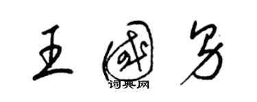 梁锦英王国男草书个性签名怎么写
