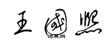 梁锦英王国熙草书个性签名怎么写