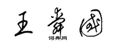 梁锦英王舜国草书个性签名怎么写