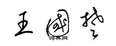 梁锦英王国楚草书个性签名怎么写