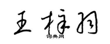梁锦英王梓羽草书个性签名怎么写