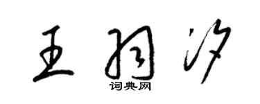 梁锦英王羽汐草书个性签名怎么写