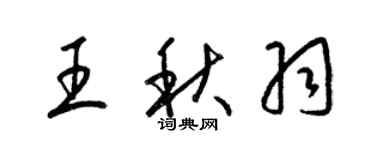 梁锦英王秋羽草书个性签名怎么写