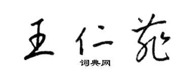 梁锦英王仁菲草书个性签名怎么写