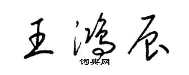 梁锦英王鸿辰草书个性签名怎么写