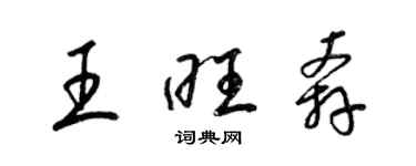 梁锦英王旺奔草书个性签名怎么写