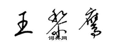 梁锦英王黎鹰草书个性签名怎么写
