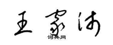 梁锦英王家沛草书个性签名怎么写